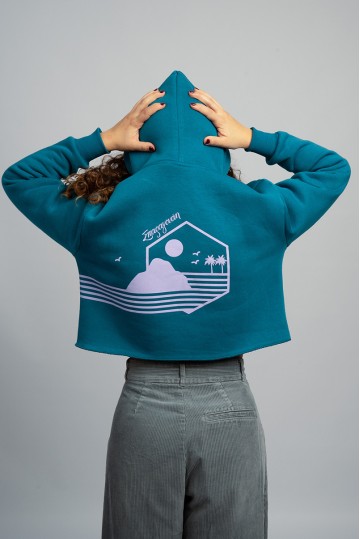 Sparagouay Hoodie Σμαραγδί crop 