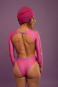 FUCHSIA DROPS Ολόσωμο μακρυμάνικο μαγιό