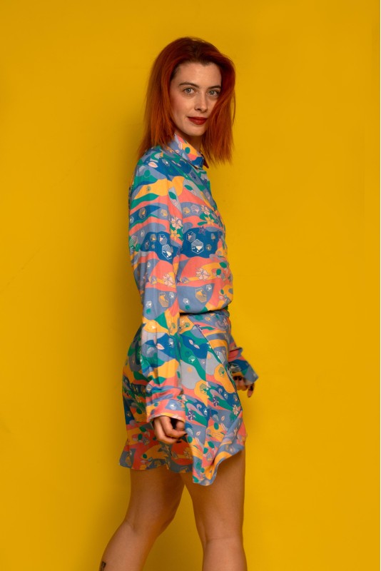 LongSleeve Πουκάμισο Rainbow Cocktail all over