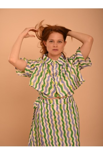 Crop Shirt OCTOPUS-GREEN CIEL 