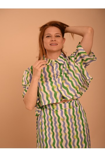 Crop Shirt OCTOPUS-GREEN CIEL 