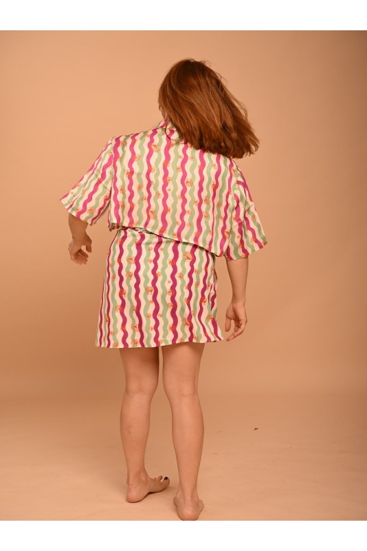 Skirt OCTOPUS-FOUKSIA-MINT