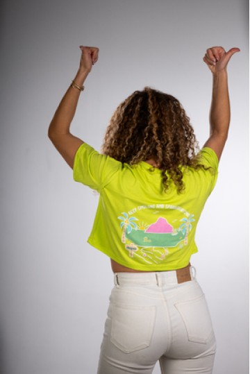 Crop Σπαραγουάη T-Shirt Lemon