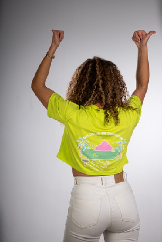 Crop Σπαραγουάη T-Shirt Lemon