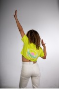 Crop Σπαραγουάη T-Shirt Lemon
