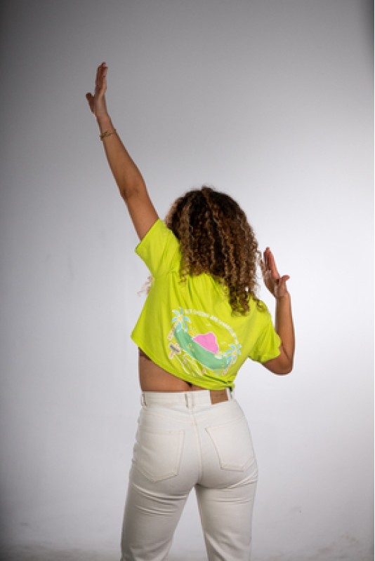Crop Σπαραγουάη T-Shirt Lemon