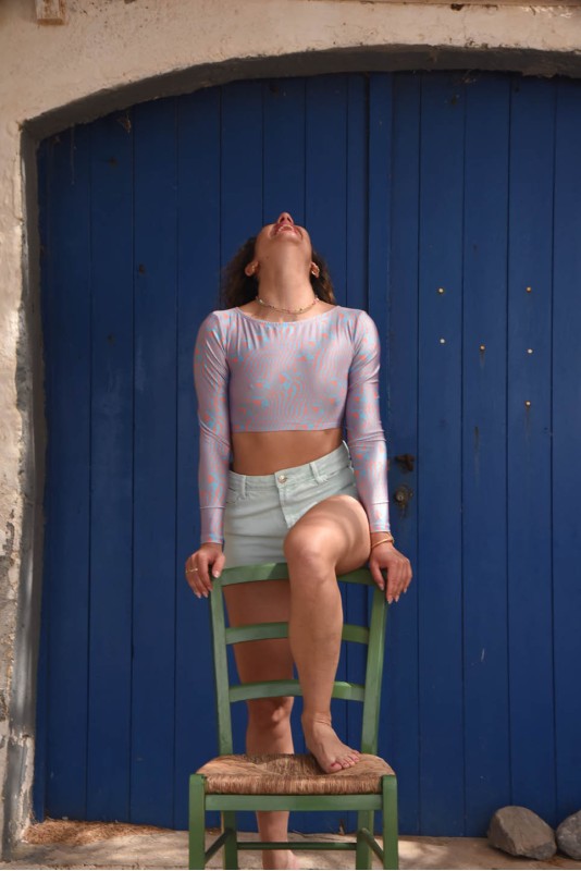 Ciel & Orange Long Sleeve Top