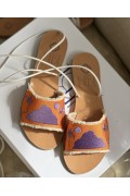 LEATHER SANDAL - Cord Orange - Sparagouay Custom