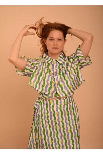 Crop Shirt OCTOPUS-GREEN CIEL 