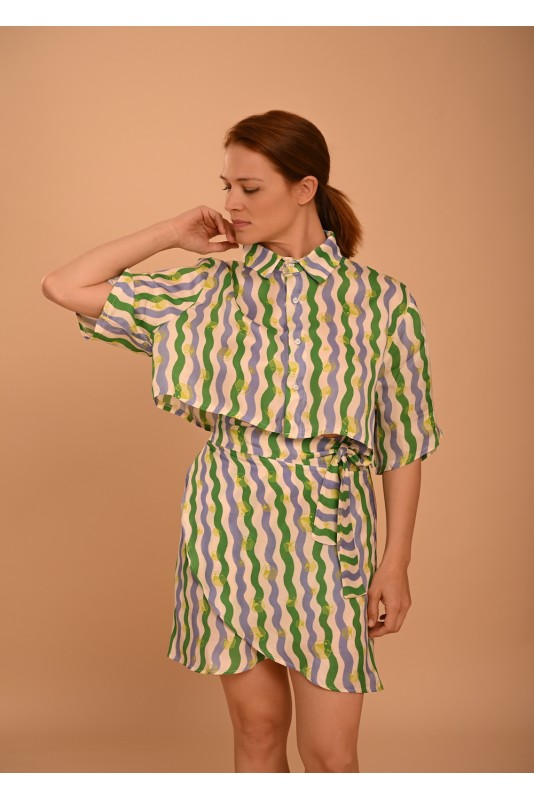 Crop Shirt OCTOPUS-GREEN CIEL 