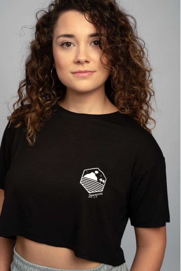 Crop Σπαραγουάη T-Shirt Black