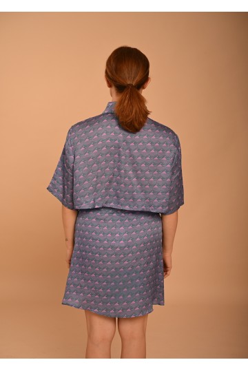 Crop Shirt PETROL-PURPLE