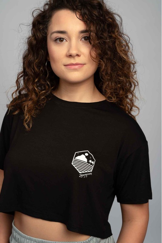 Crop Σπαραγουάη T-Shirt Black