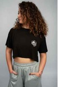 Crop Σπαραγουάη T-Shirt Black