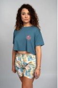 Crop Σπαραγουάη T-Shirt  Blue Bamboo